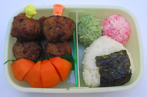 Meatball & onigiri lunches x 2