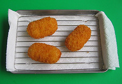 Croquettes on mini cooling rack