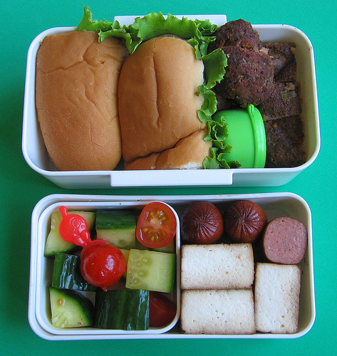 Smoked burger lunch for preschooler