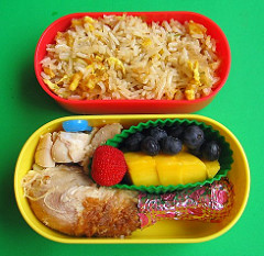 Chicken & fried rice lunch for preschooler