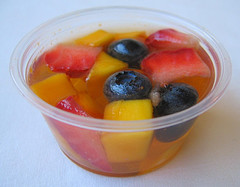 jello cups with fruit