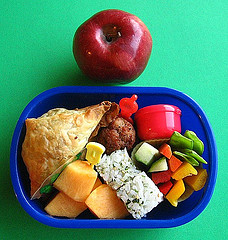 Spanakopita bento lunch for preschooler