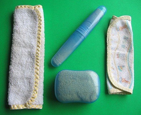 DIY oshibori and cases for bento lunches