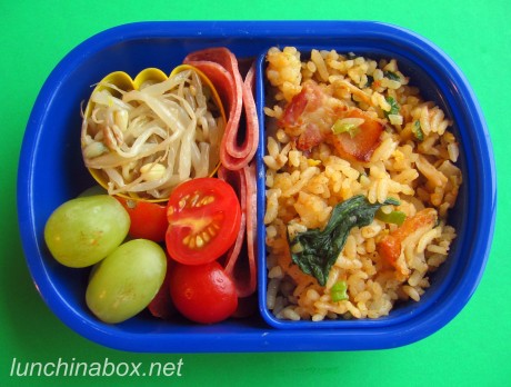 Fried rice bento lunch for preschooler