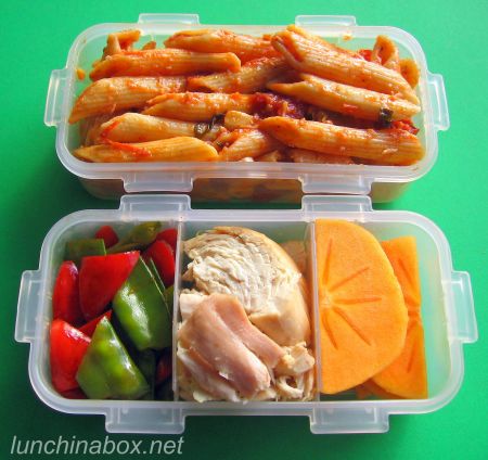 Pasta & persimmon bento lunch