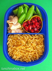 Snap pea bento lunch for preschooler