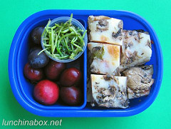 Mushroom pizza bento lunch for preschooler