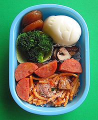 Pineapple sausage bento lunch for preschooler