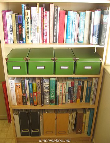 New kitchen bookcase after reorganization (lower)