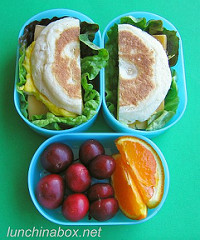 Egg muffin sandwich bento lunch for preschooler