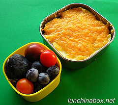 Shepherd's pie bento lunch for preschooler