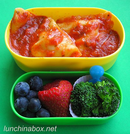 Ravioli bento lunch for preschooler