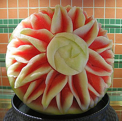 Carved watermelon