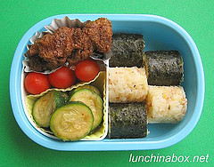 Chicken karaage bento lunch for preschooler