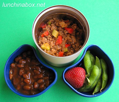 Sloppy Joe filling bento lunch for preschooler