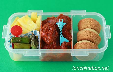 Meatball bento lunch for preschooler