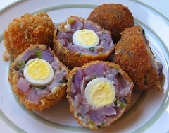 Leftover remake: Scotch quail egg with potato salad