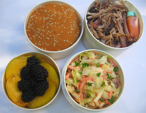 North Carolina pulled pork sandwich bento