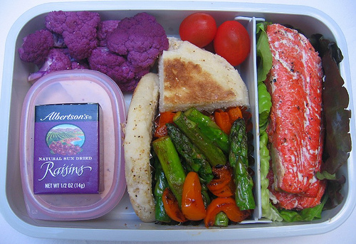Salmon & a purple lunch