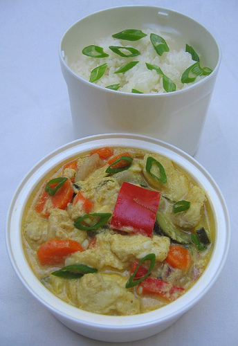 Thai catfish curry lunch